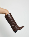 AUGUSTA TALL BROWN LEATHER BOOT 