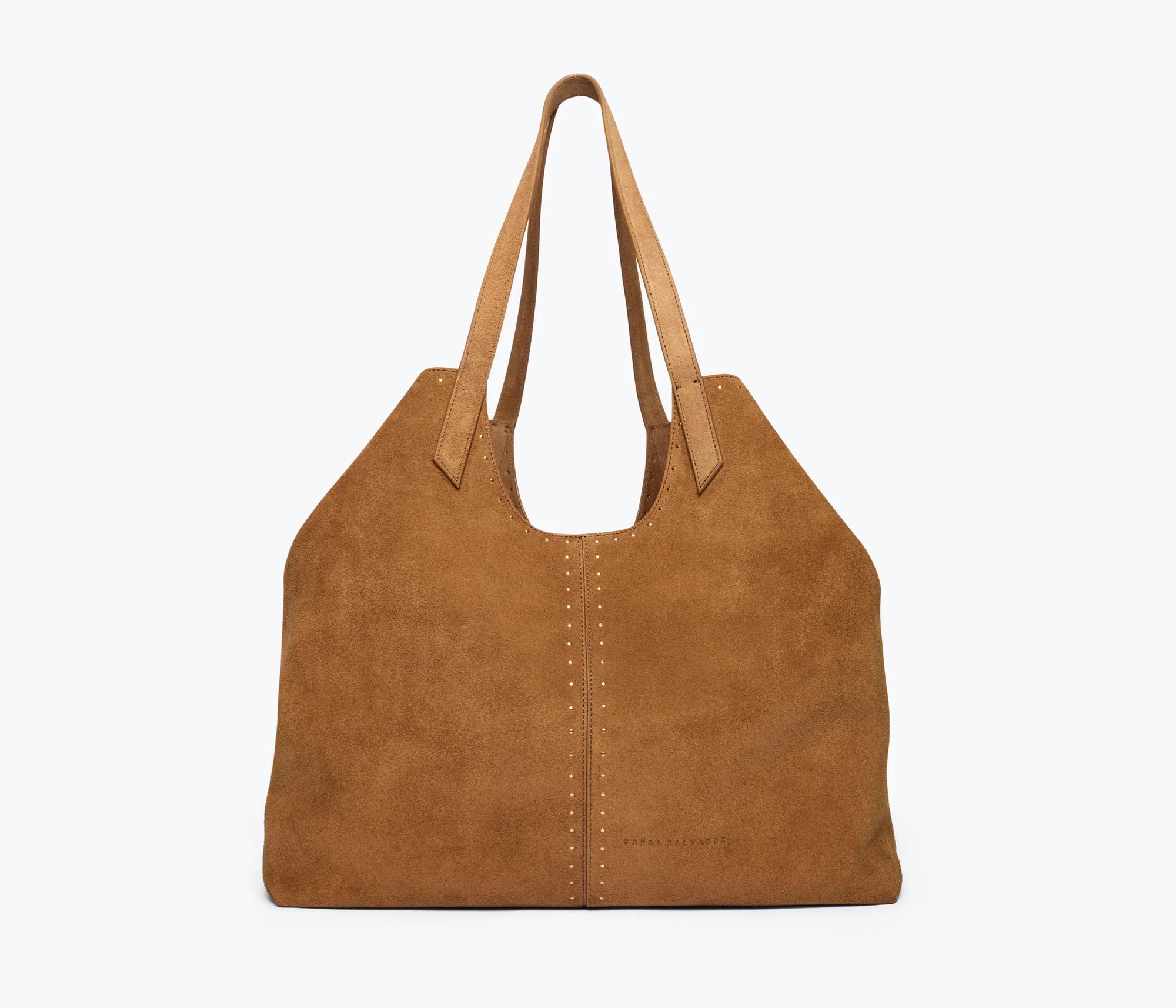 AVERY SADDLE SUEDE TOTE WITH STUDS