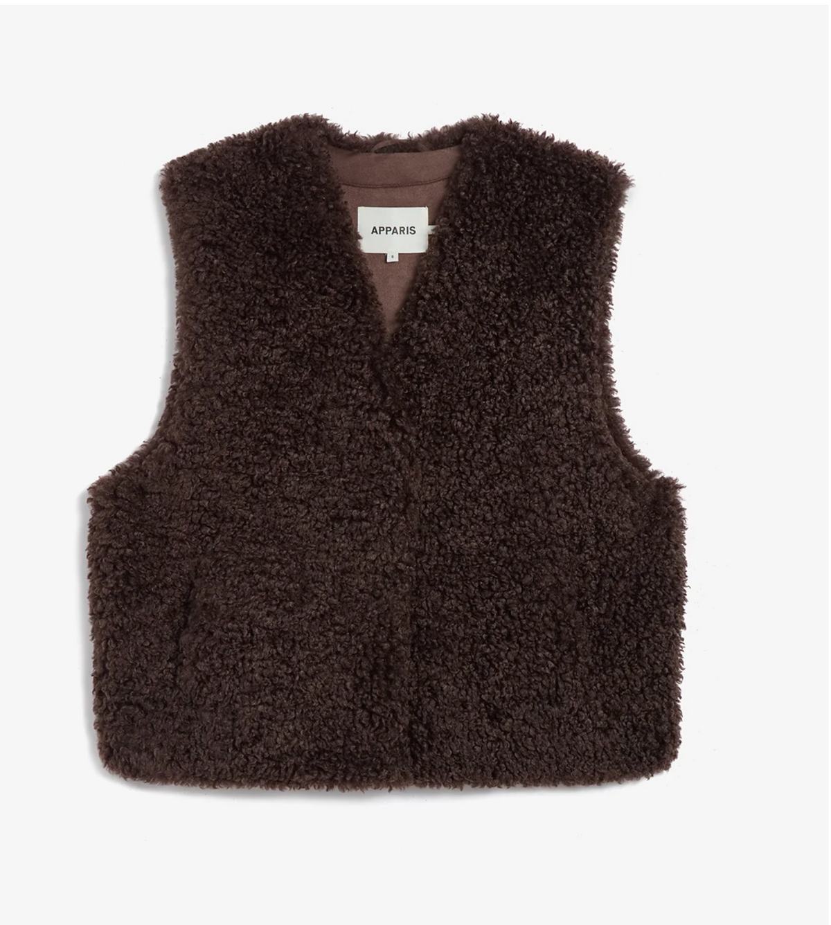 Apparis Brown Bouclette Vest 