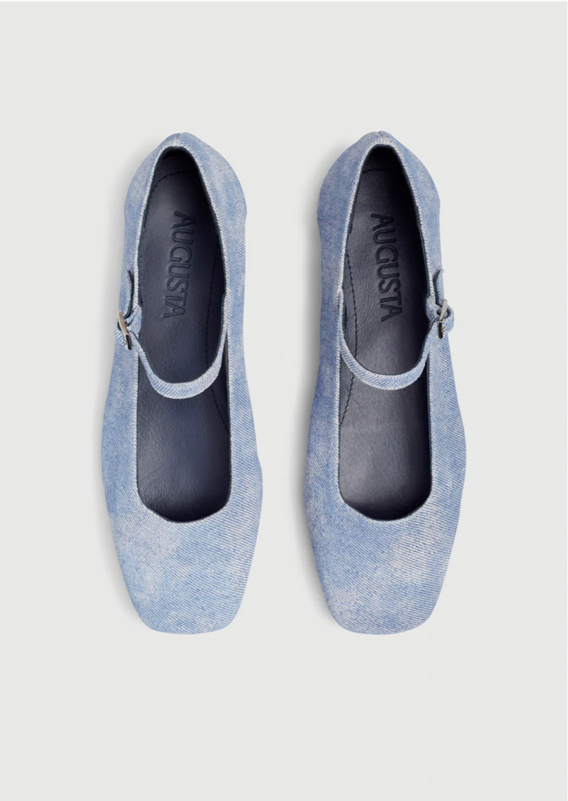 Augusta Julieta Mary Janes denim leather