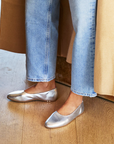 BEEK SILVER BALLET FLATS