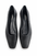 BLACK LEATHER WOVEN FLAT 