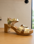 BOSABO GOLD CLOG SANDALS 