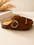 BROWN SUEDE CLOG WITH FRINGE 