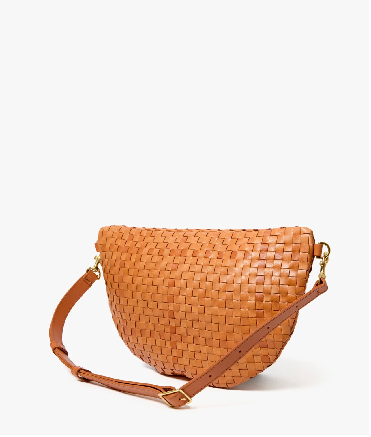 Back of Clare V Grande Fanny Natural Woven Checker 