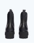Back of Freda Salvador Brooke Rain Resistant Boot in Black Calf