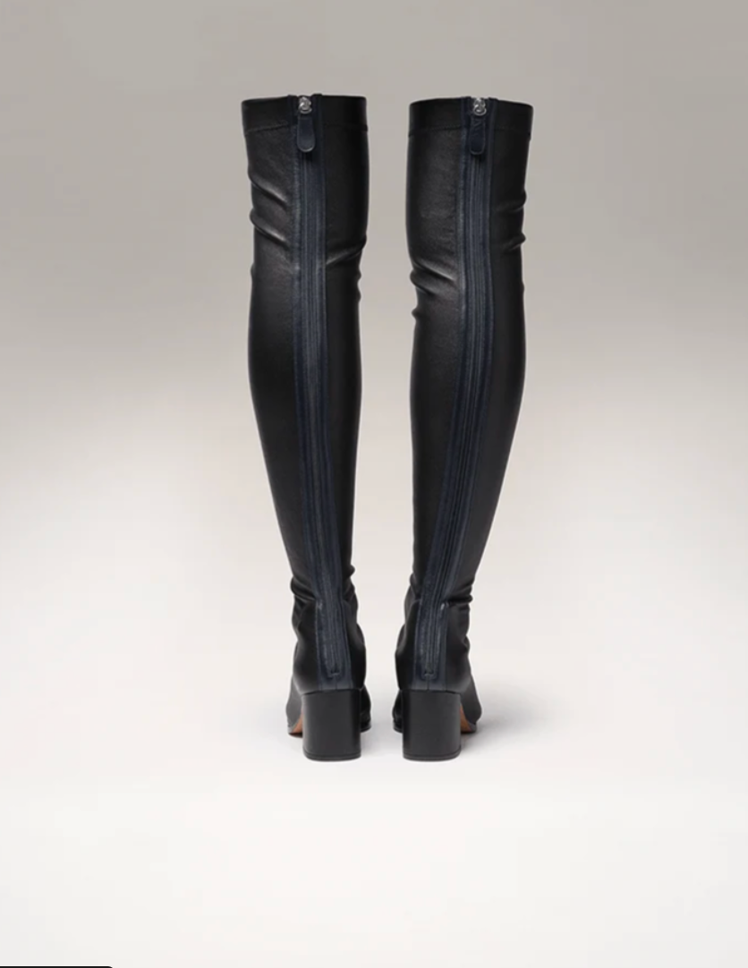 Back of NOMASEI Whisper Over the Knee Boots in Black 