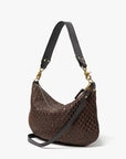 CLAREV Black/Chocolate Woven Checker Moyen Messenger