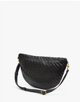 CLARE V BLACK WOVEN GRANDE FANNY 