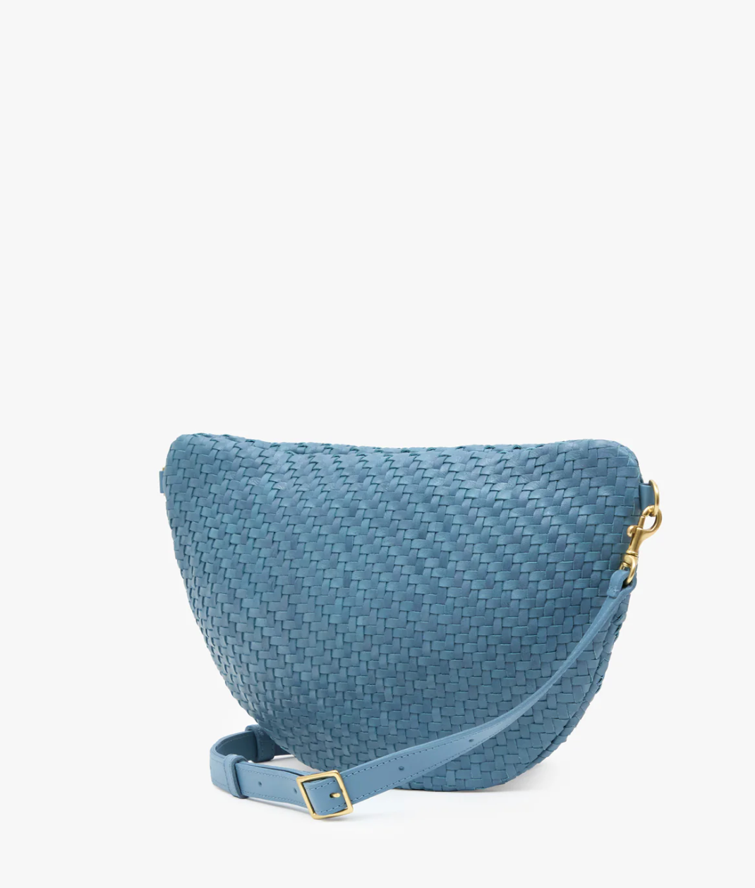 CLARE V BLUE WOVEN ZIG ZAG GRANDE FANNY 