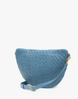 CLARE V BLUE WOVEN ZIG ZAG GRANDE FANNY 