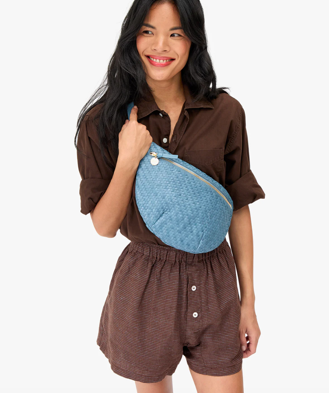CLARE V DESERT BLUE GRANDE FANNY 