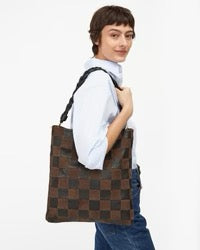 ClareV Black/Chocolate Oversized Checker