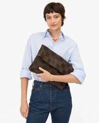 ClareV Leather & Suede Clutch 