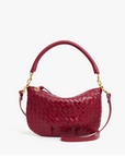 Clare V. Petit Moyen Garnet Diagonal Woven 