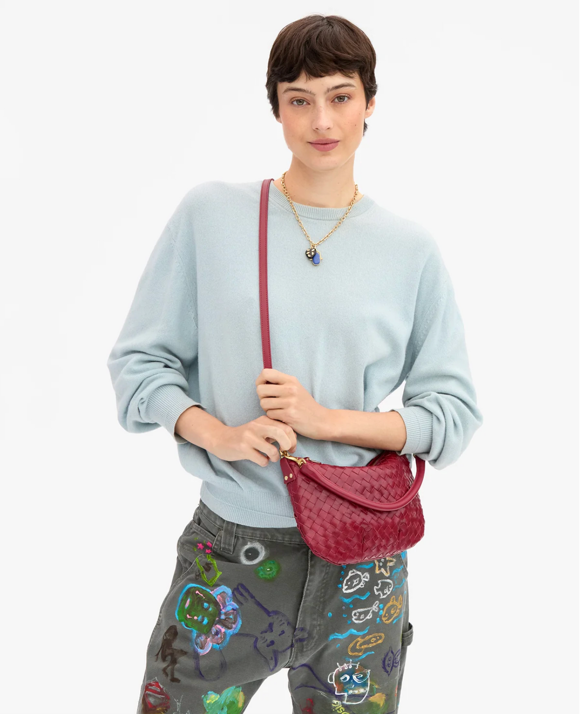 del Wearing Garnet_Diagonal_Woven