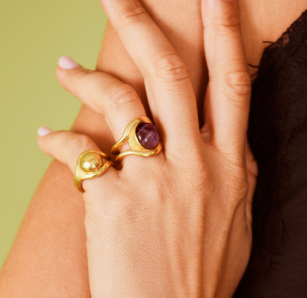 Claris Virot Amethyst Gold Osmose Ring 