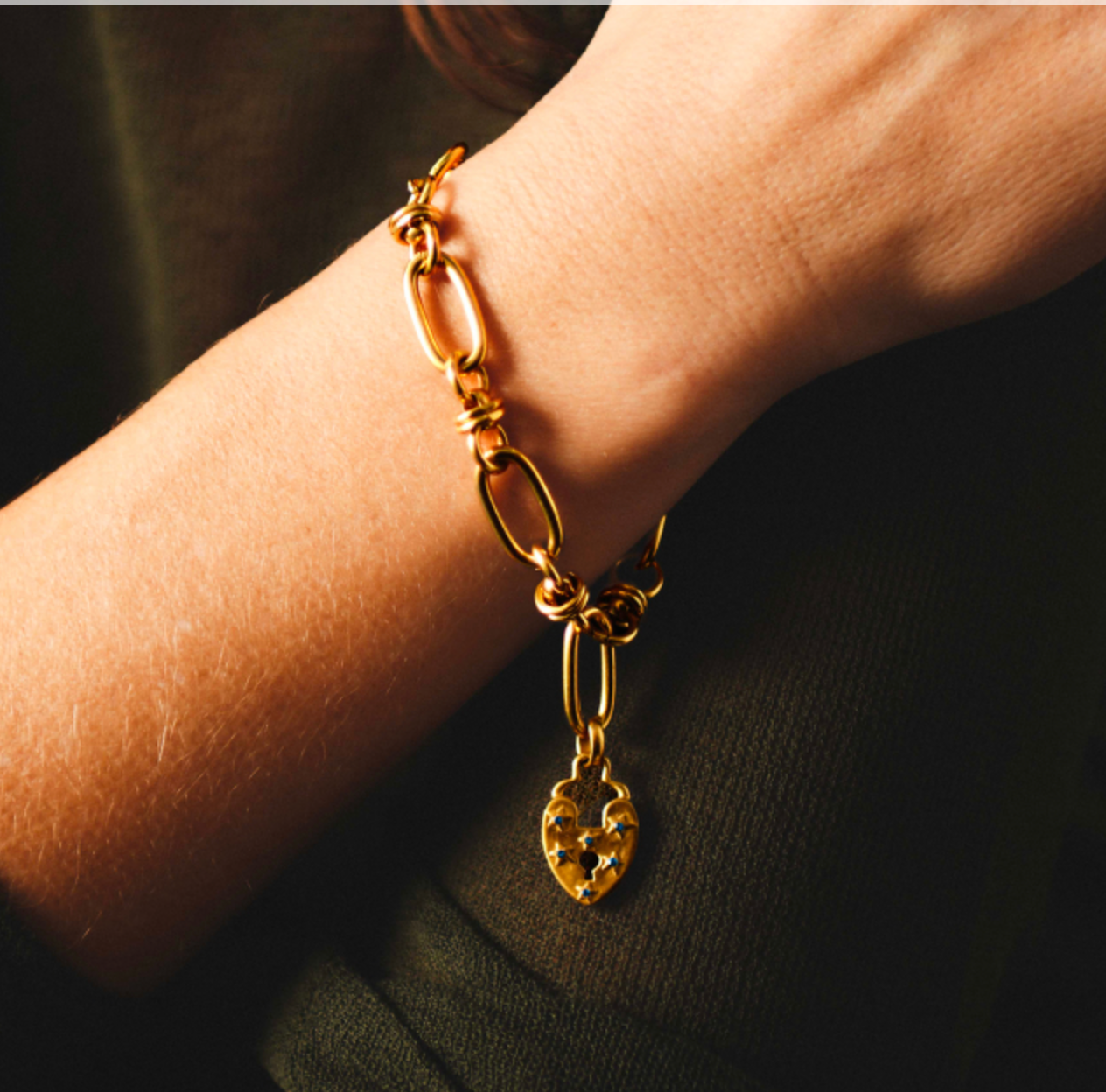Claris Virot Lock Heart Bracelet Gold