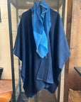 Cosi Textiles 100% Yak Wool Poncho in Dark Oxford with Scarf 