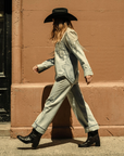 Cowgirl Model in Freda Salvador Nan Boot in Classic Redwood Buffalo millieandmadge