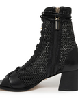 DANIELLA SHEVEL BLACK RAFFIA BOOTIE 