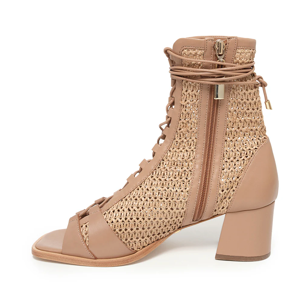 DANIELLA SHEVEL TAN RAFFIA BOOT 