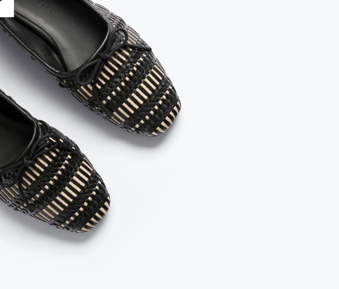 FREDA  BLACK AND CREAM FLAT 