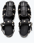 FREDA BLACK STUDDED FISHERMAN SANDALS 
