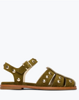 FREDA OLIVE GOLD STUD SERA SANDALS 