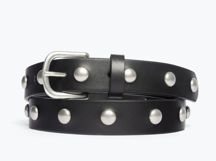 FREDA BLACK BELT WITH OVAL STUDS