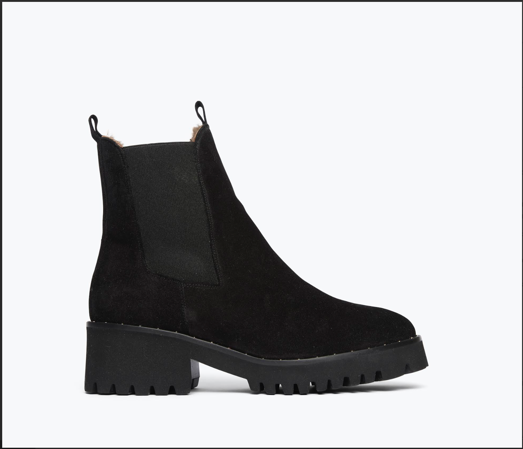 FREDA SALVADOR BLACK SUEDE BROOKE WITH SHEARLING