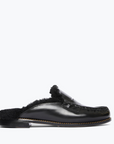 FREDA SALVADOR BLACK TEMI MULE WITH BLACK SHEARLING