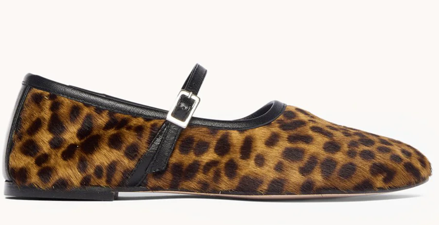 FREDA SALVADOR LAUREL LEOPARD PONY HAIR BALLET FLATS