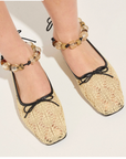 FREDA SALVADOR RAFFIA JADA FLATS WITH ANKLET BEADS