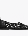 FREDA SALVADOR SALLY BLACK WOVEN FLAT 