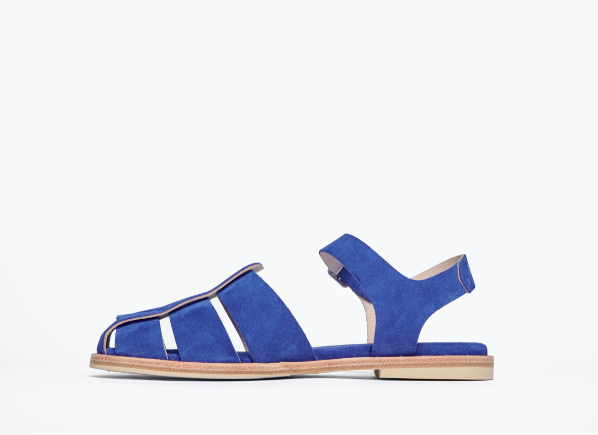 FREDA SALVADOR SERA BLUE SUEDE FISHERMAN SANDALS 