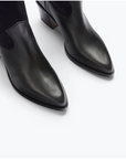 Freda Salvador Nancie Navy Suede Boot in Black Leather Foot 