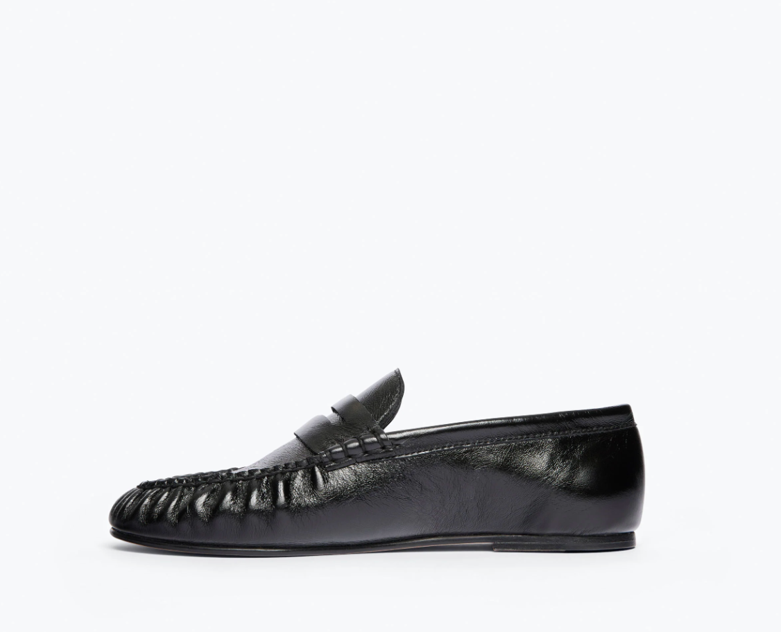 Freda Salvador Sydney Ruched Penny Loafer in Black 