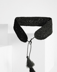 IBELIV BLACK BIKA RAFFIA BELT 
