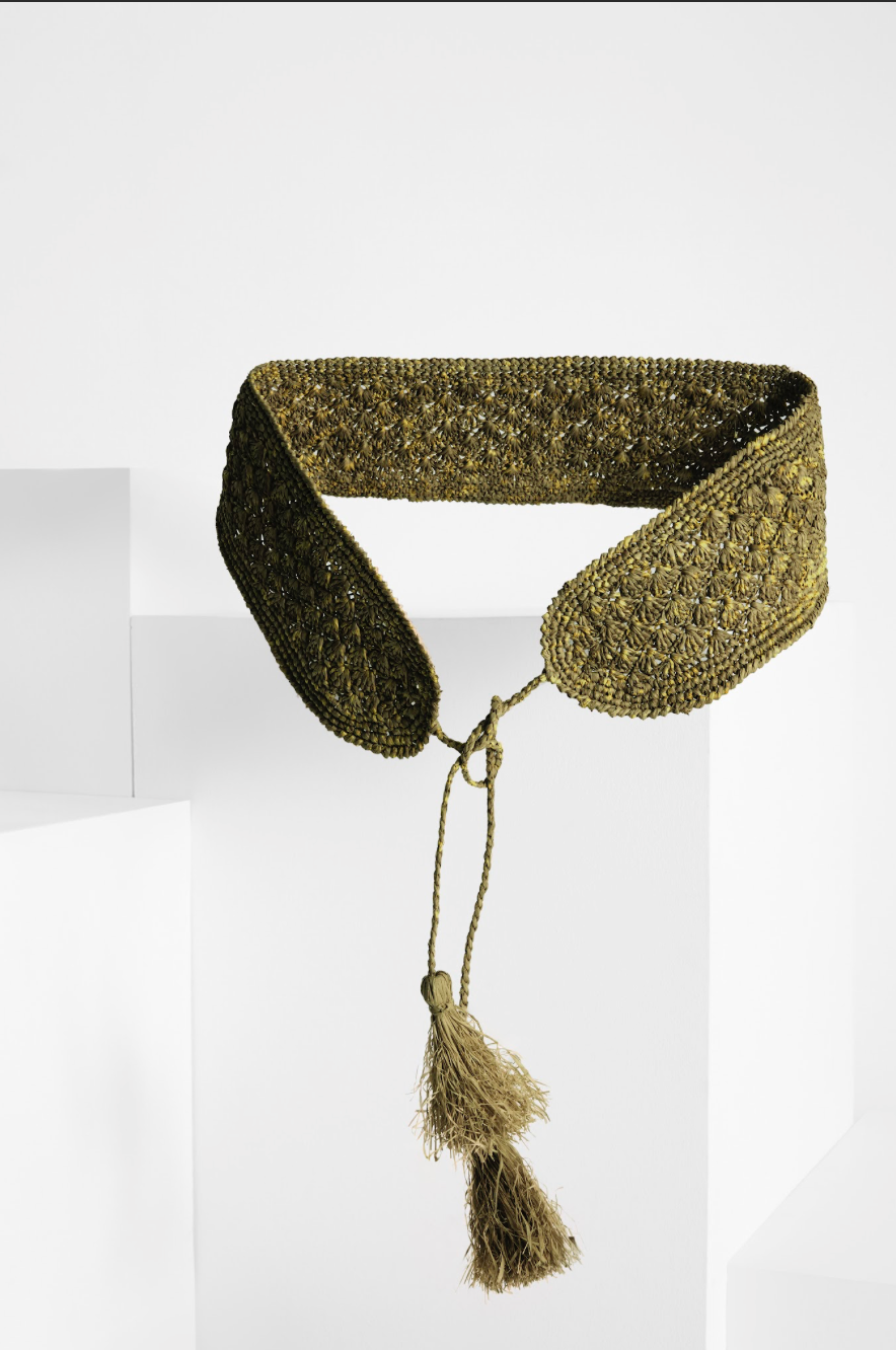 IBELIV GREEN BIKA RAFFIA BELT