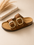 LANAPO BROWN CALF HAIR WEDGE 