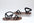 Pair of sandals with black straps on a white background