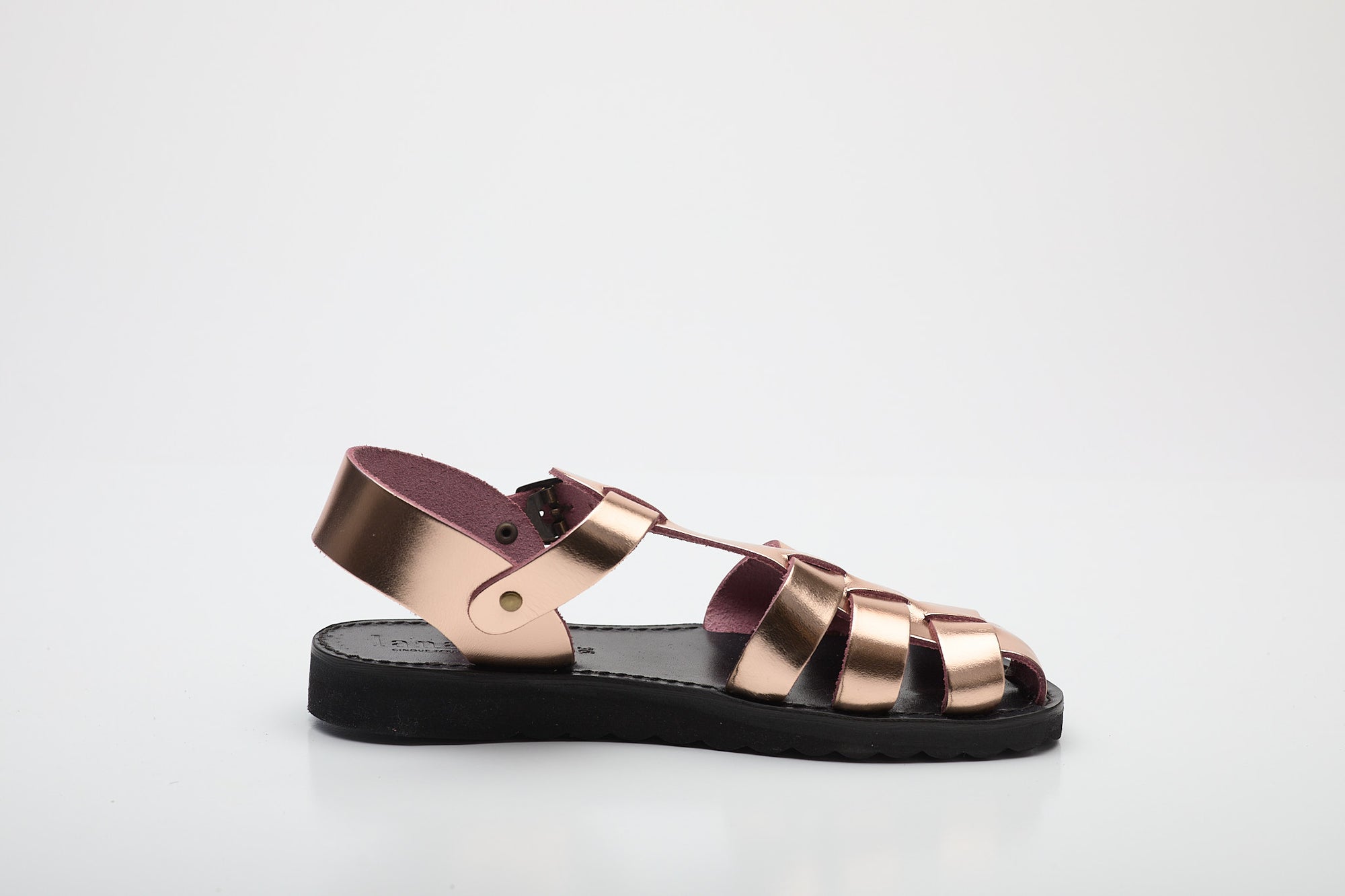 Lanapo Rose Gold Fisherman Sandals 