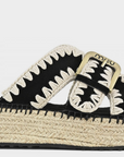 MOU BLACK JUTE SLIDE