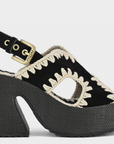 MOU BLACK RAFFIA PLATFORM 
