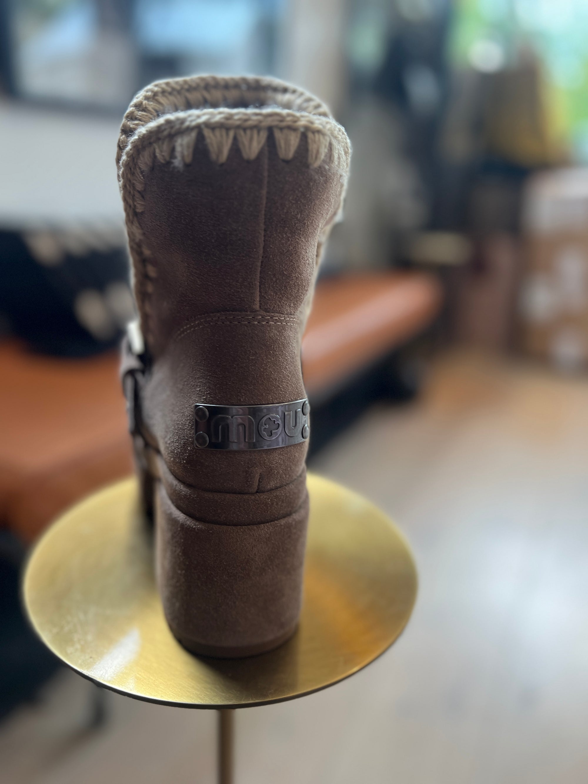 MOU ELEPHANT GREY PLATFORM BOOTIE