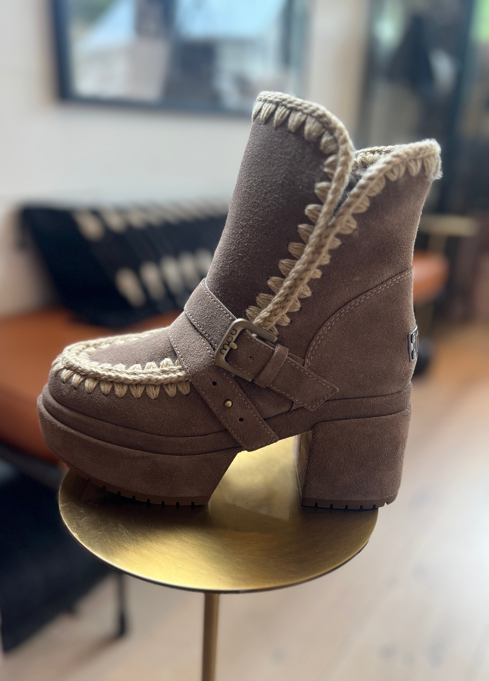 MOU PLATFORM BOOTIE WITH BUCKLE STRAP 