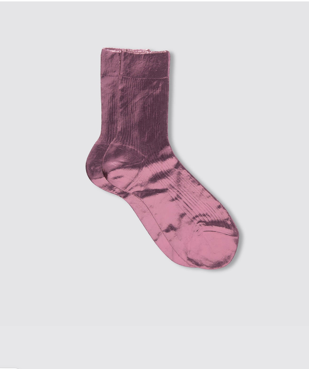 Maria La Rosa One Ribbed Laminated Socks in Bordeaux 