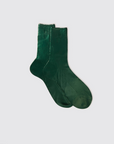 Maria La Rosa One Ribbed Laminated Socks in Forest Green 
