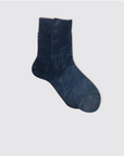 Maria La Rosa One Ribbed Laminated Socks in Navy 